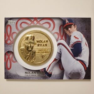 2015 TOPPS GOLD MEDALLION NOLAN RYAN ( 1st CAREER NO-HITTER!